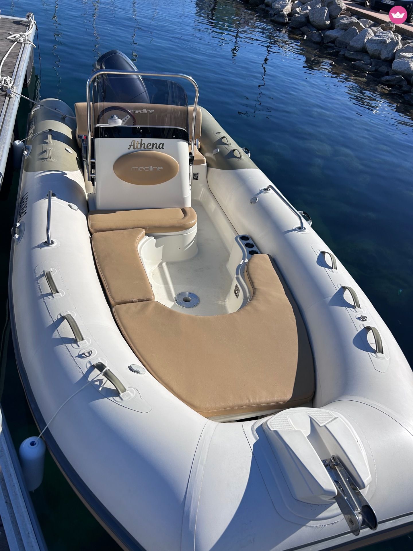 Zodiac 550 Medline inflatable boat on the sea
